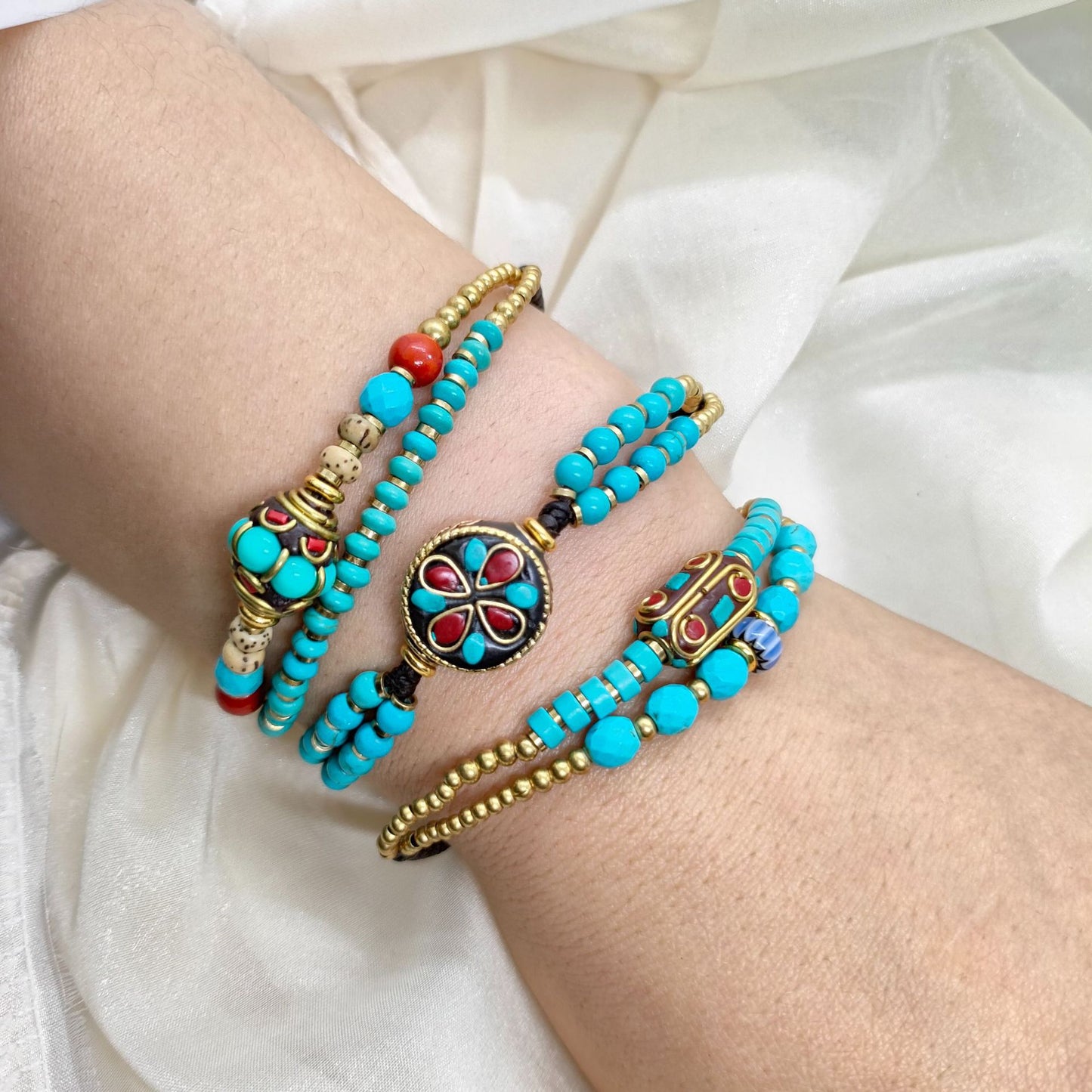 Retro Tibetan Style Multilayer Fashion Simple Woven Beads Exotic Bracelets