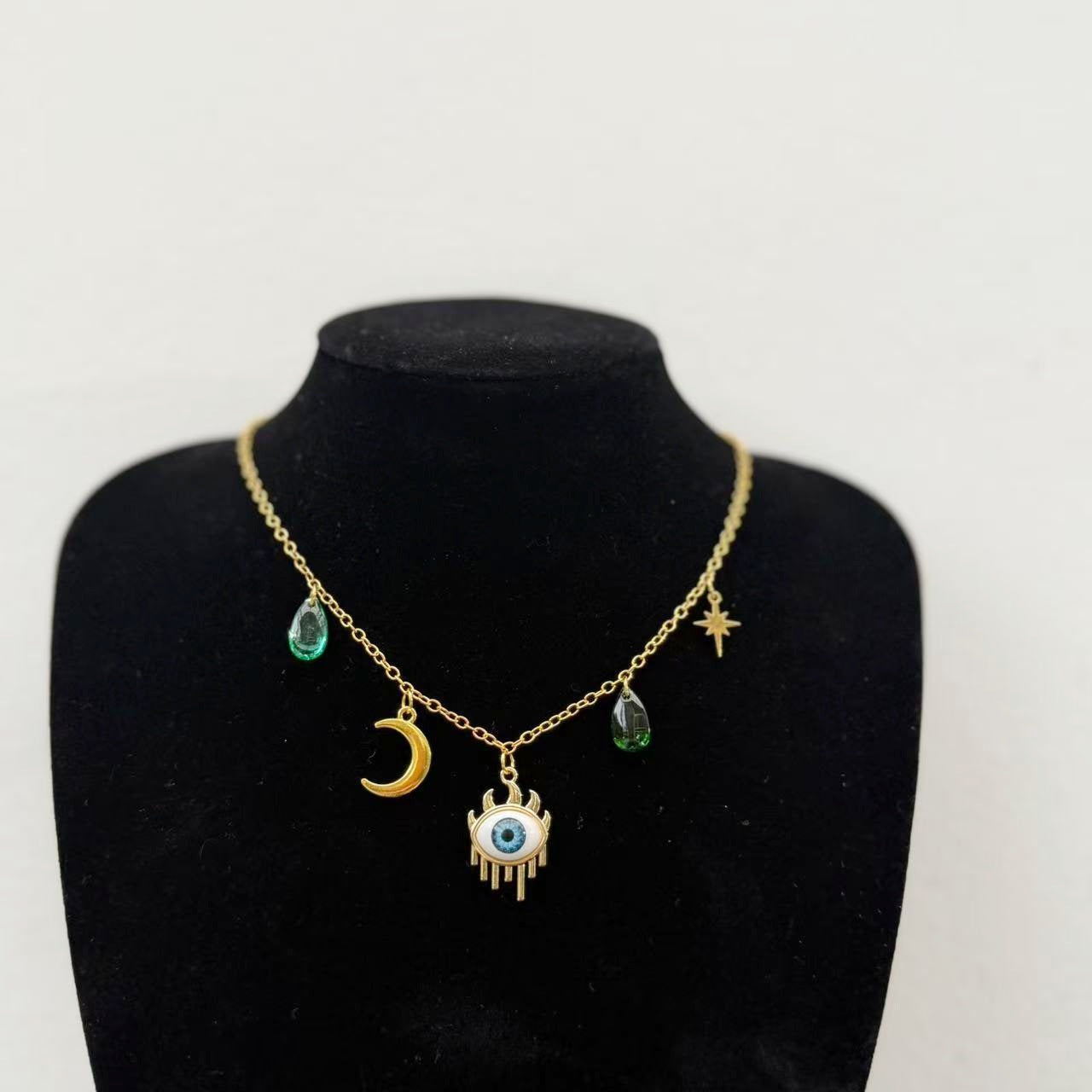 Star Moon Gold Turquoise Eye Devil's Necklaces