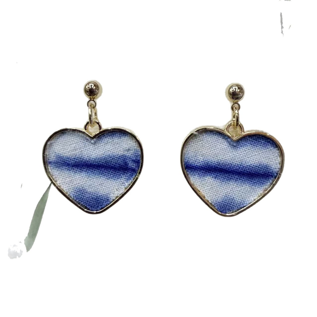 Yunnan Dali Ethnic Style Blue Dyed Stud Earrings