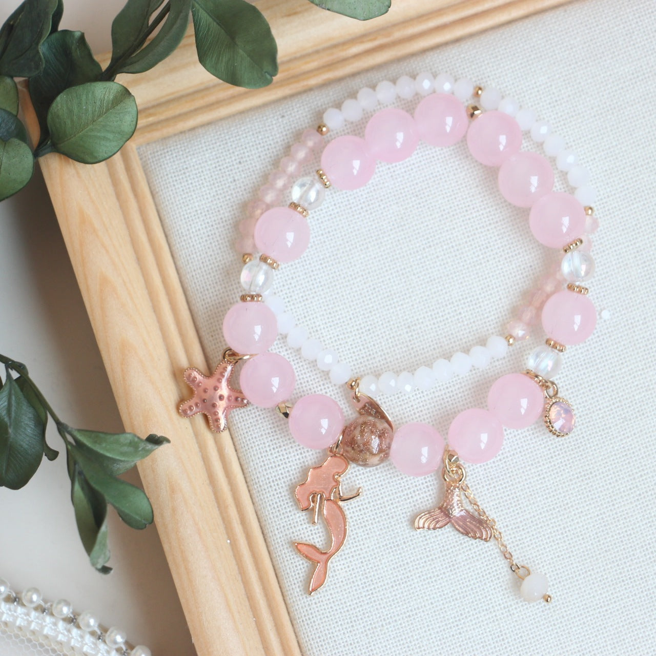 Female Heart Ocean Style Starfish Mermaid Tail Colorful Bracelet