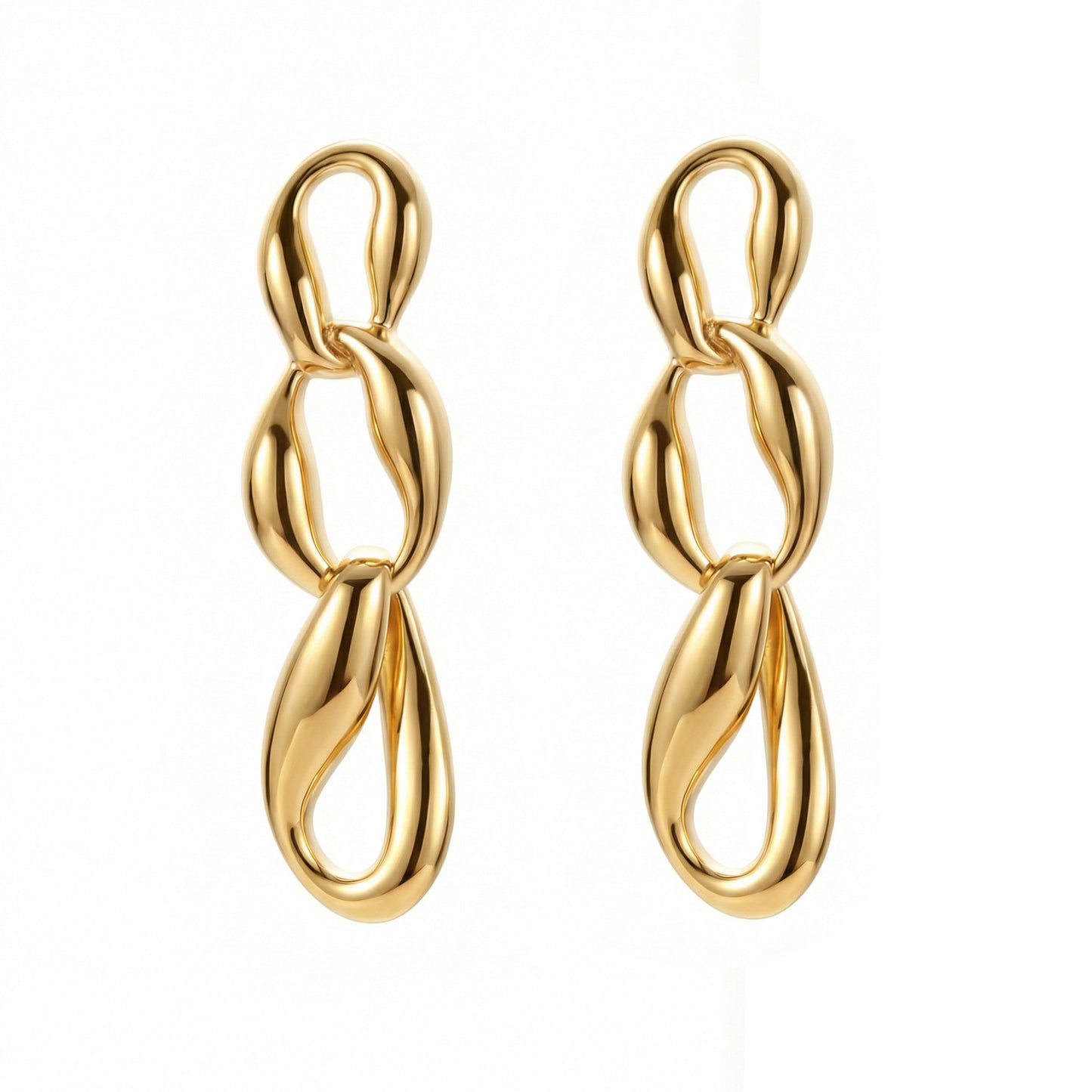 Irregular Three-ring Chain Fashionable Temperament Simple Niche Creative Stainless Earrings