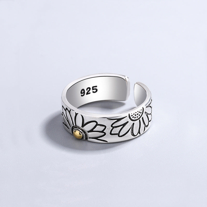 Sweet Flower Open Personality Fashion Design Temperament Rings