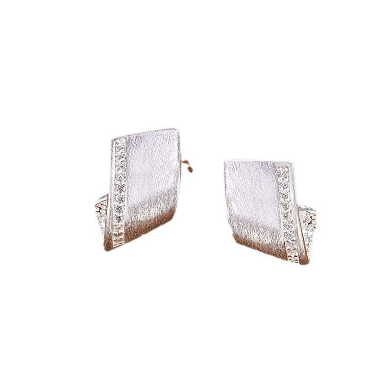 Women's Irregular Diamond Brushed Cold Style High-grade Earrings