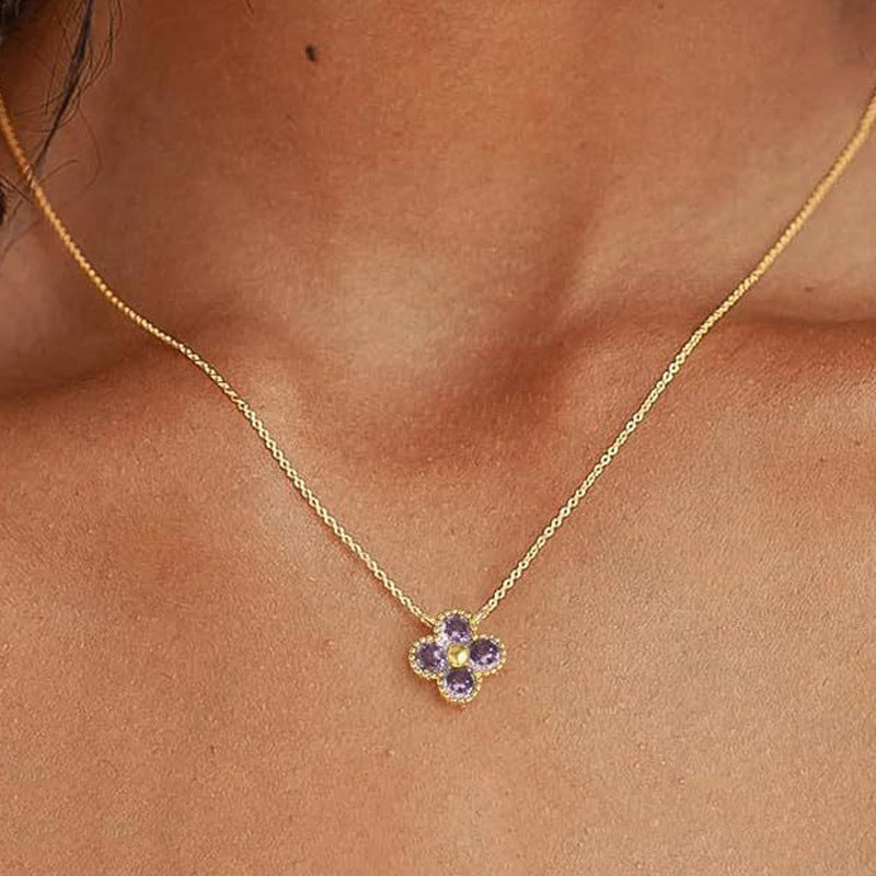 Women's Colors Four-leaf Clover Affordable Luxury Fashion Temperament Design High-grade Pendants