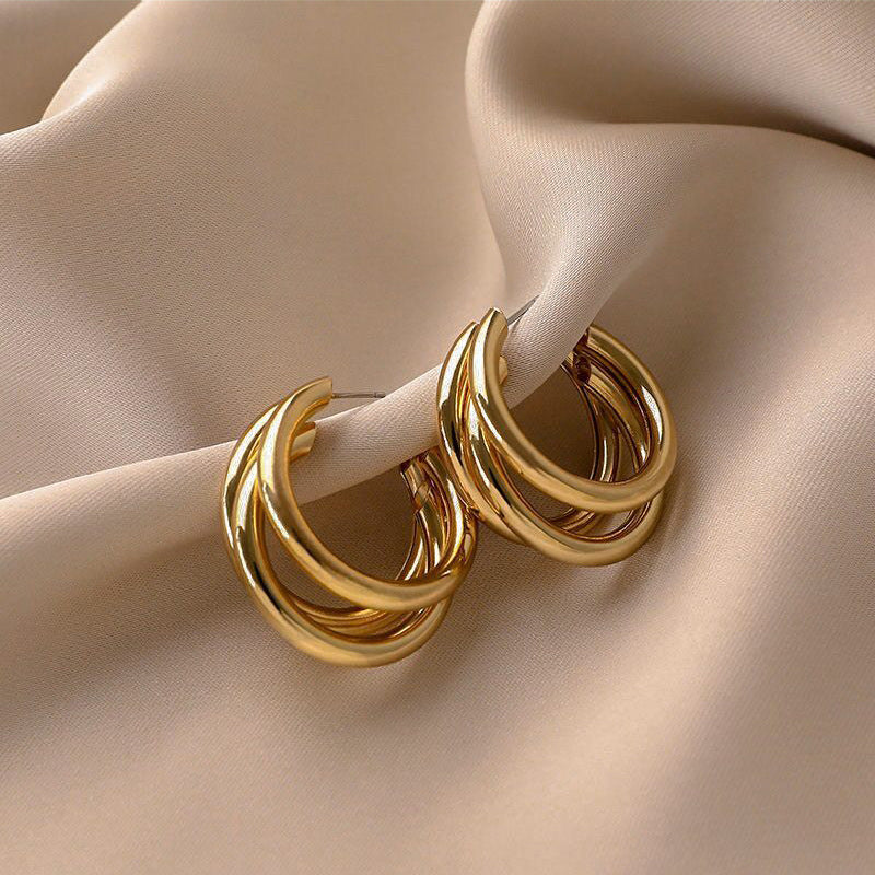 Women's Golden Light Luxury High-grade Metal Design Earrings