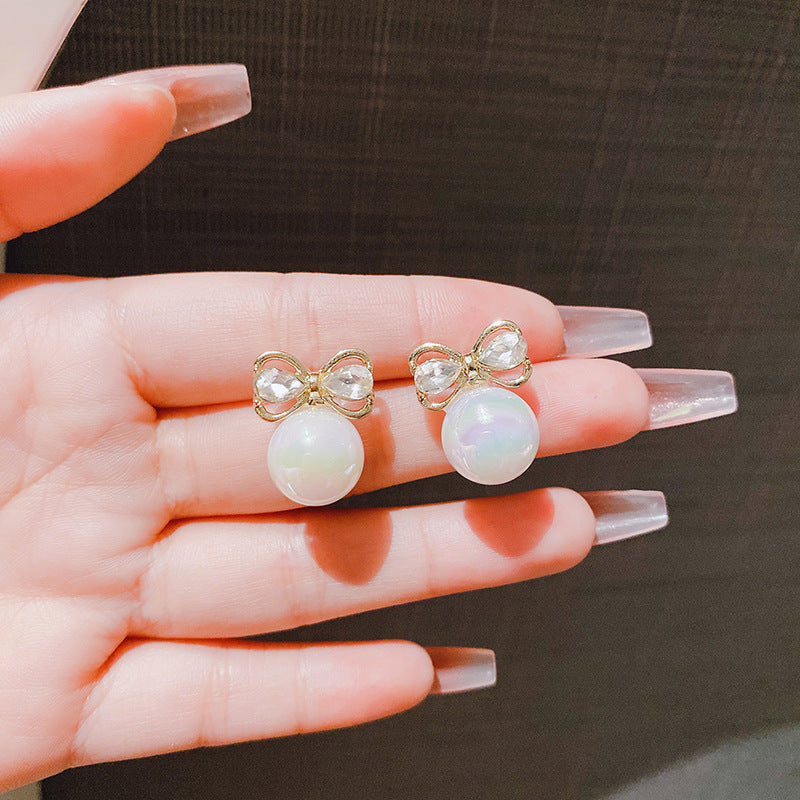 Women's Pearl Unique Design Light Luxury Zircon Earrings