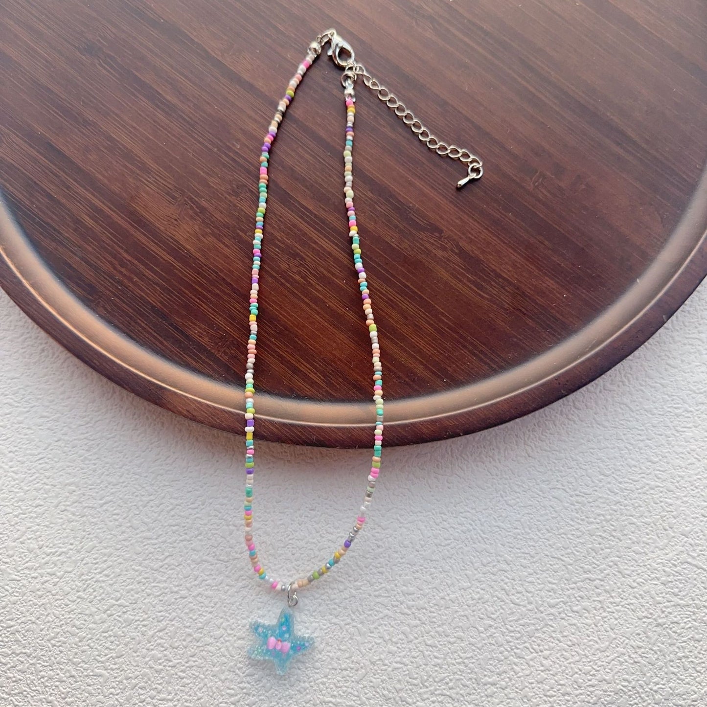 Beaded For Cartoon Cute Bowknot Clavicle Chain Necklace