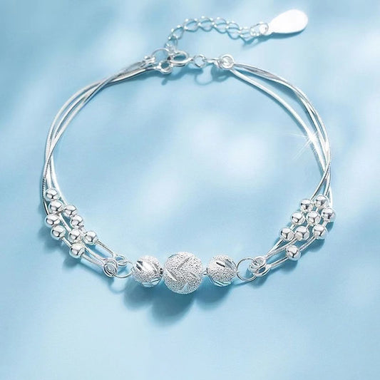 Women's Sier Electroplated Lucky Beads Birthday Gift For Bracelet