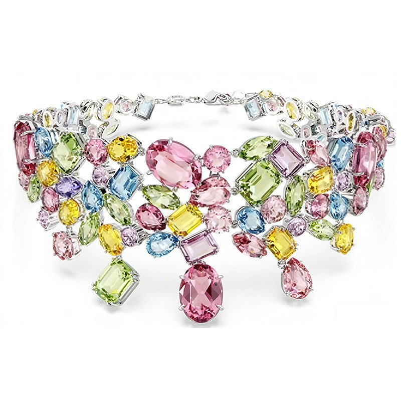 Candy Colorful Female Austrian Crystal Contrast Earrings