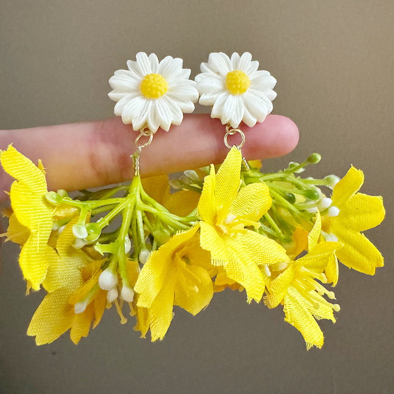 Mori Style Little Daisy Yellow Artificial Flower Fairy Gentle Pendants