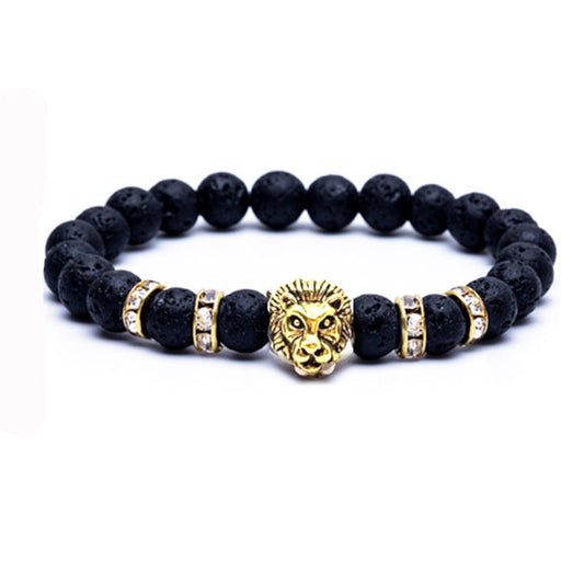 Ornament Fashion Lava Stone Lion Beaded Bracelets