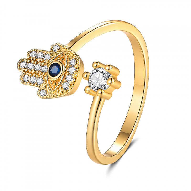 Eye Open Fashion Personality Hip Hop Ring