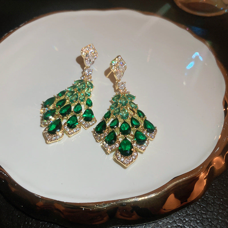 Women's Zircon Flower Light Luxury High-grade Temperament Fashion Earrings