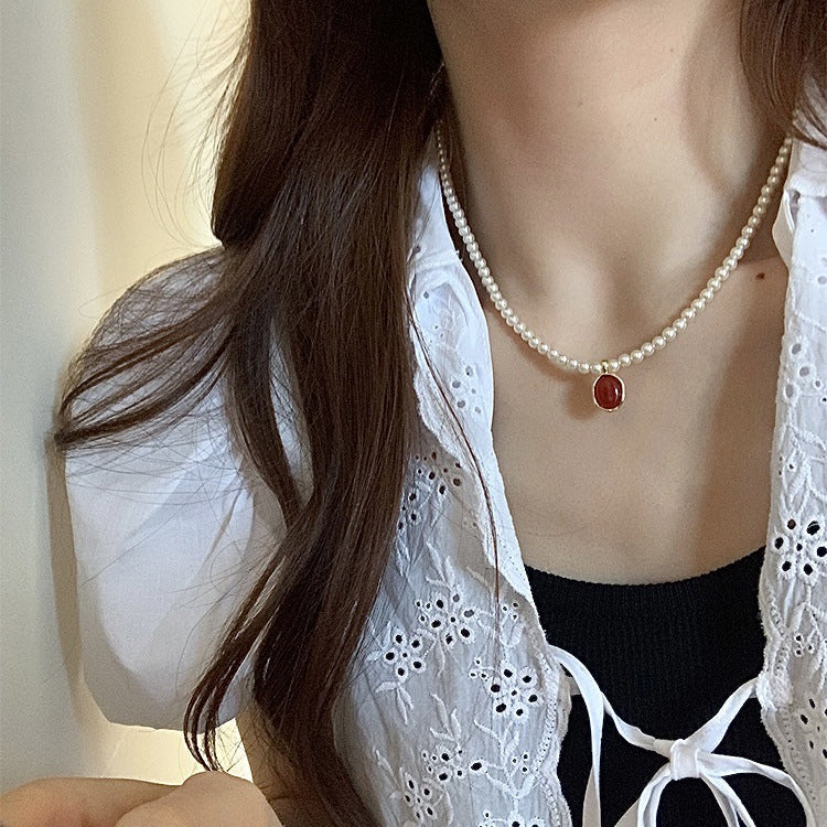 Merman Language Stylish Retro Minimalism Red Necklaces