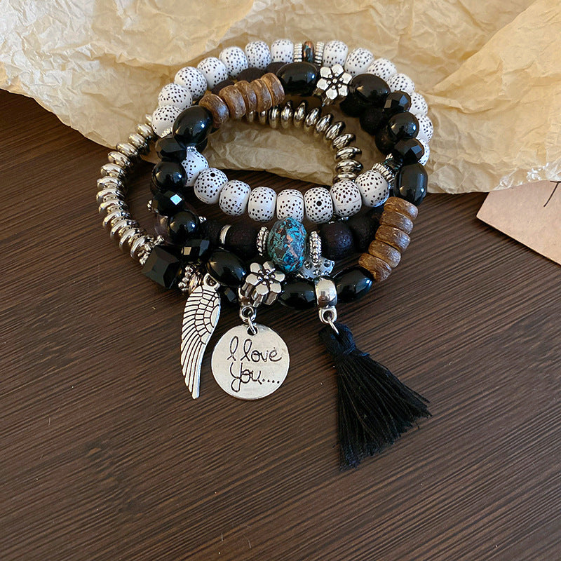 Women's Bohemian Style Ebony Beaded Vintage Ethnic Bracelets