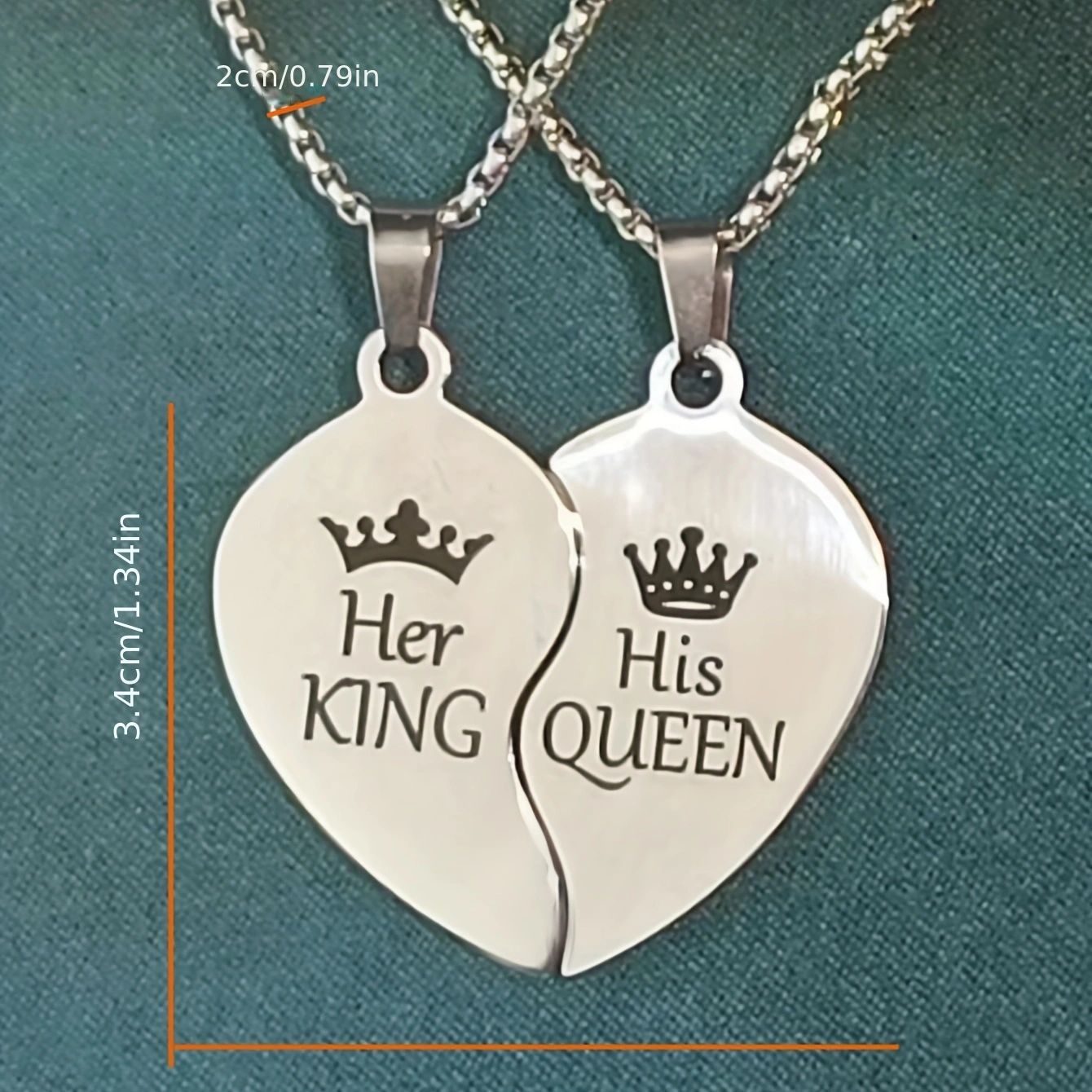 King Queen Sweater Chain Stainless Steel Necklaces