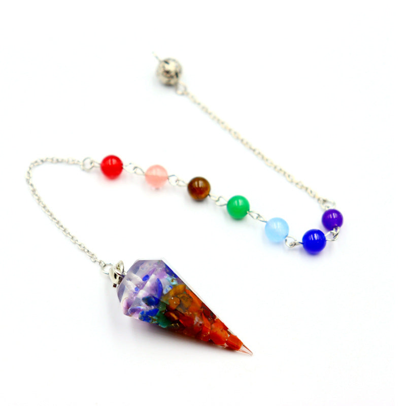 Gravel Resin Colorful Hexagonal Cone Hexagon Pendants