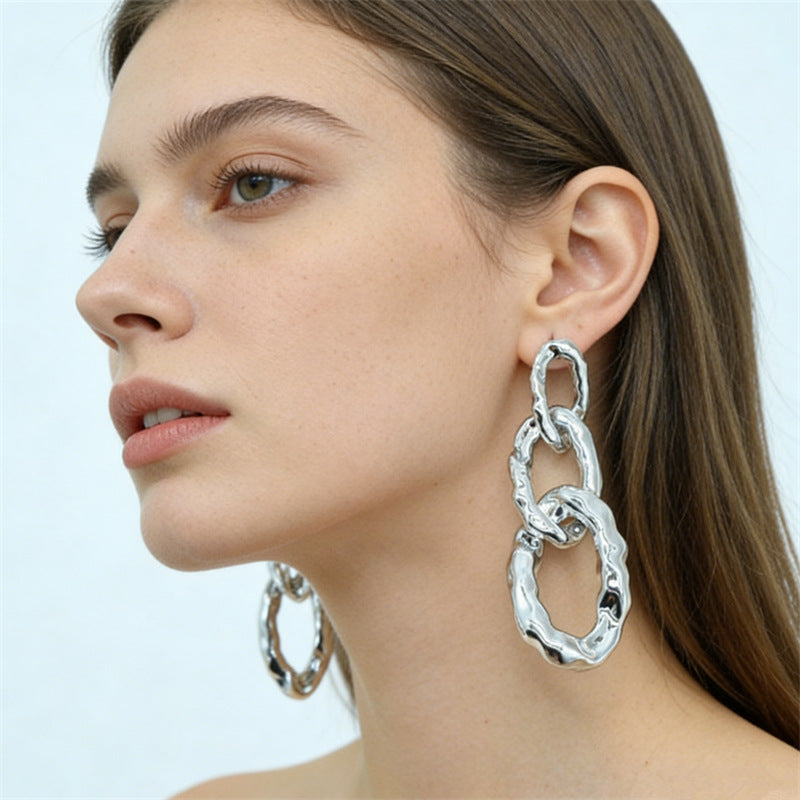 Chain Style Female Geometric Unique High Profile Earrings