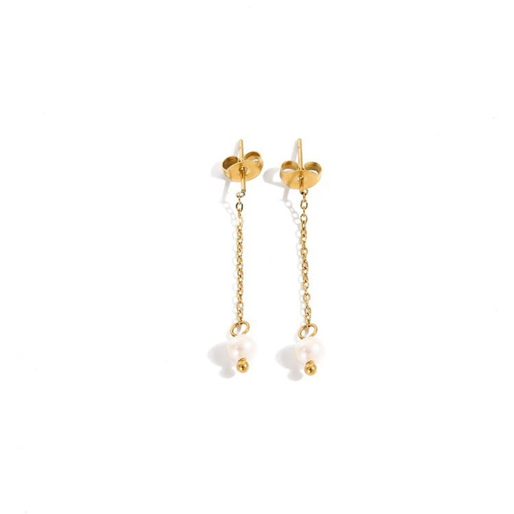 Light Luxury Fresh Water Pearl Temperament Earrings