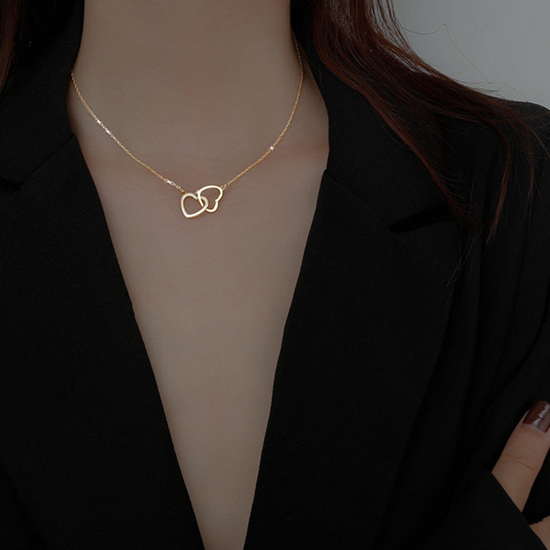 Sweet Pairs Of Love Simple Cold Necklaces