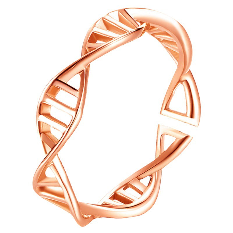 Women's Cross Stripe Rose Gold Fashion Rhombus Rings