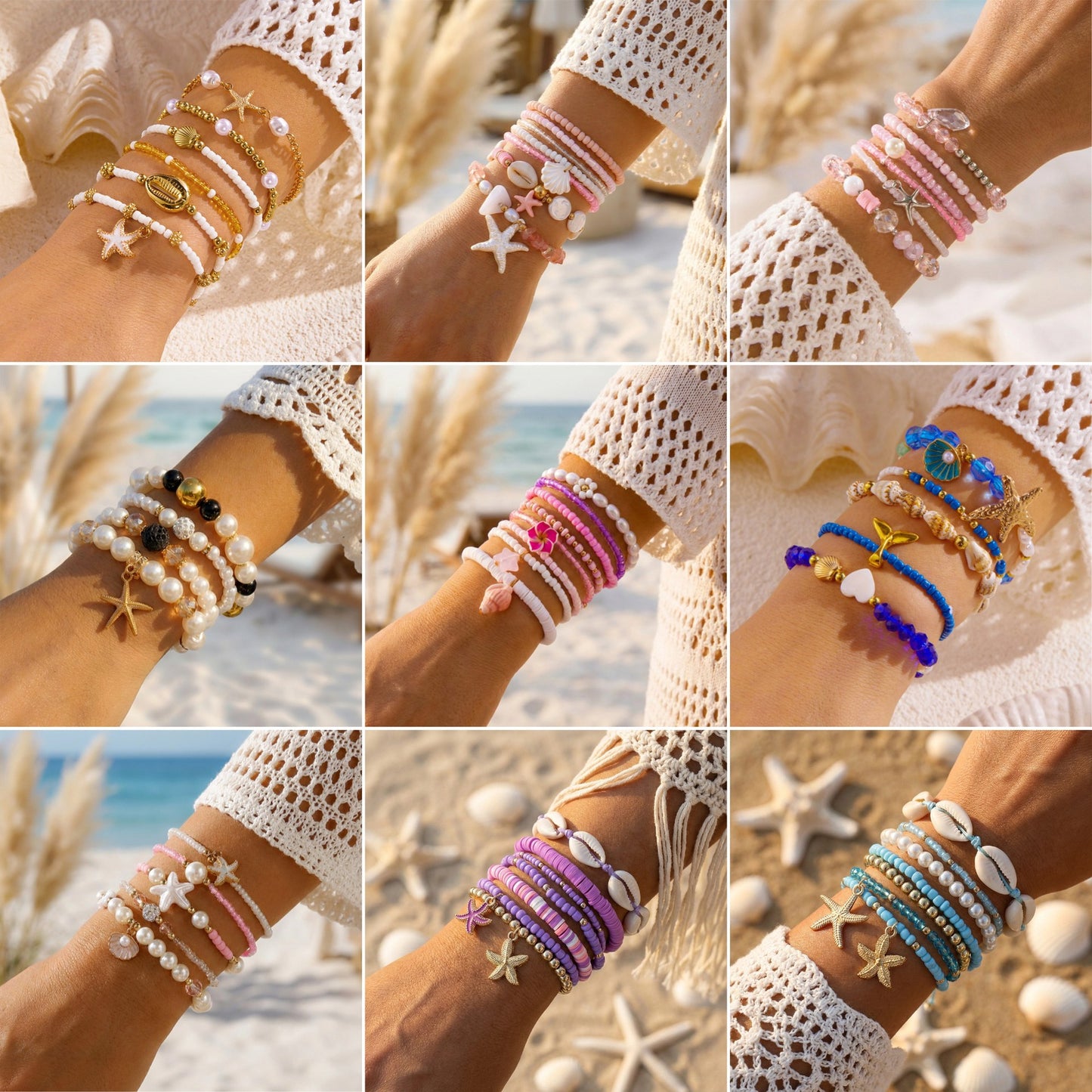Women's Shell Summer Combination Versatile Niche Bead Bracelet