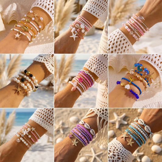 Women's Shell Summer Combination Versatile Niche Bead Bracelet