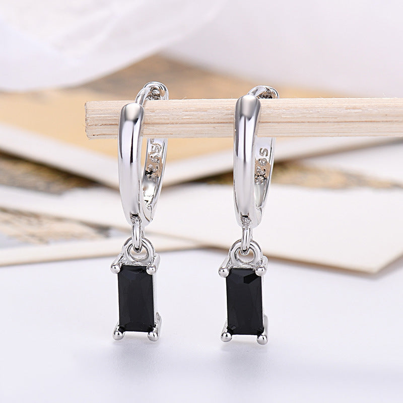 Sier Needle Export Sale Rectangular Color Earrings