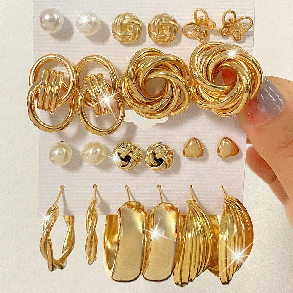 Fashion Punk Suit Female Retro Minority Stud Earrings