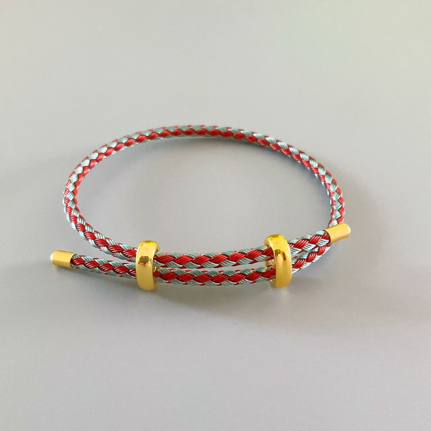 Adjustable Horoscope Buckle Woven Hard Gold Red Bracelet