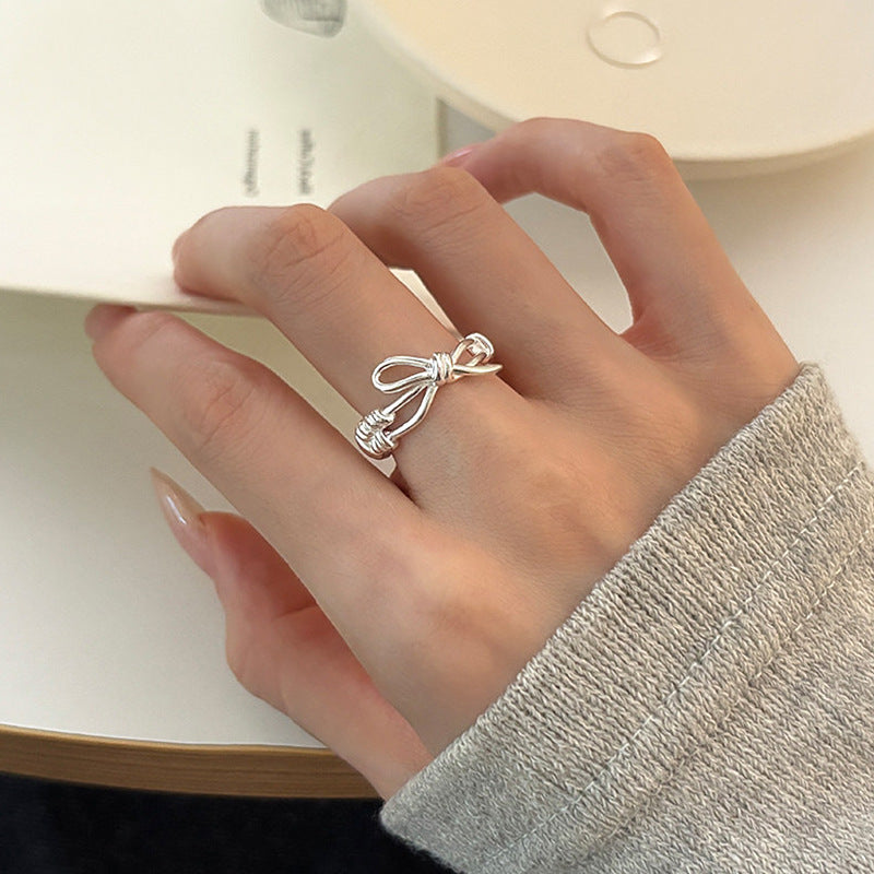 Line Winding Bow Female Niche Design Personality Fashion Earrings