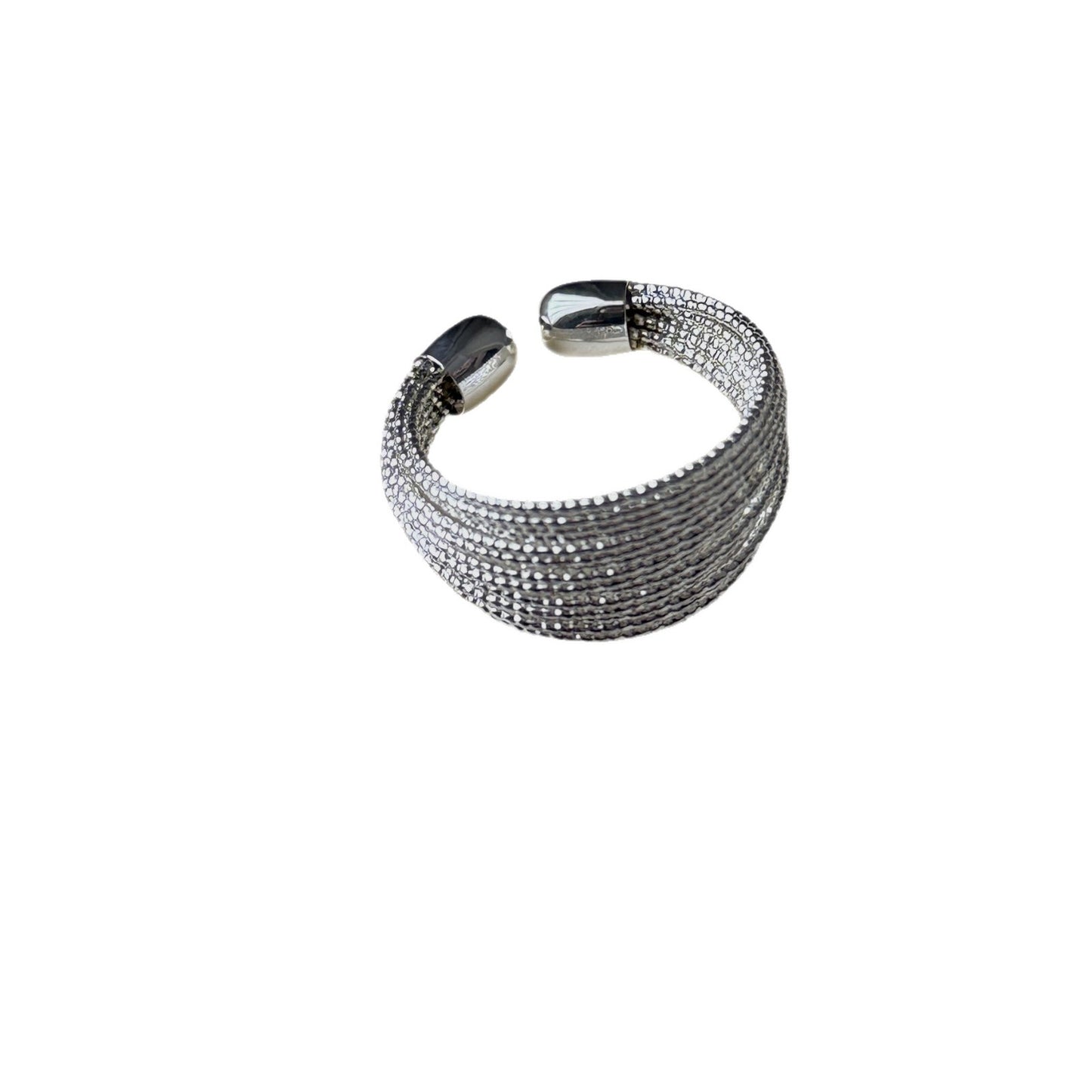 Exaggerated Thick Sier Texture Lines Female Personality Trend Twin Bracelets