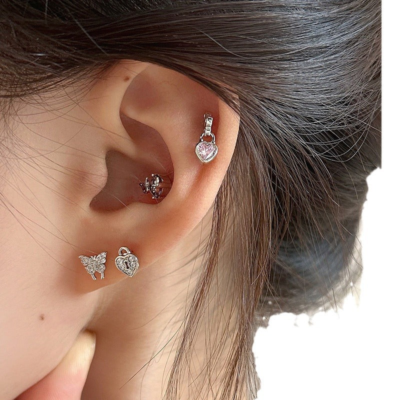 Tightening Buckle Flat Female Niche Ear Bone Earrings