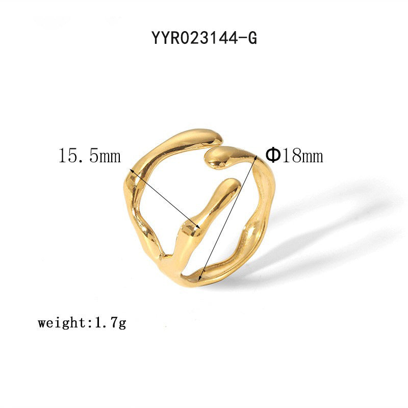 Steel Female Personalized Minority Open Titanium Gold Does Rings