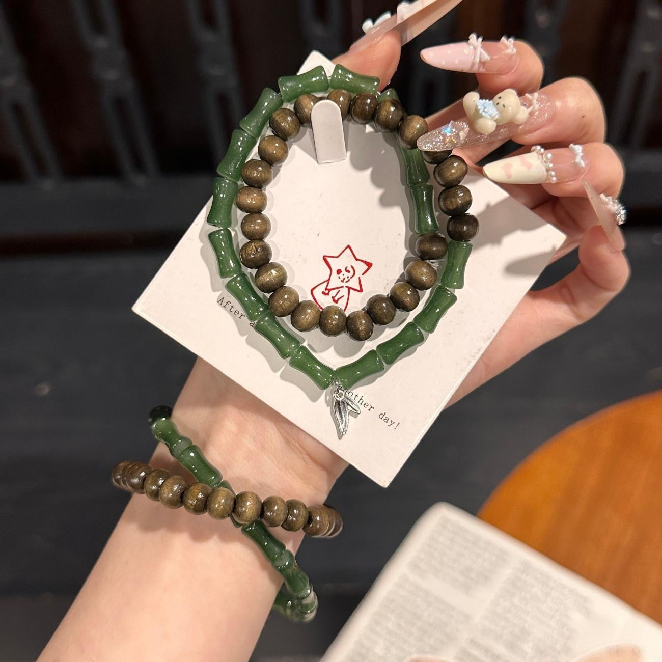 Chinese Style Bamboo Joint Stitching Female Summer Cold Retro Girlfriends Bracelets