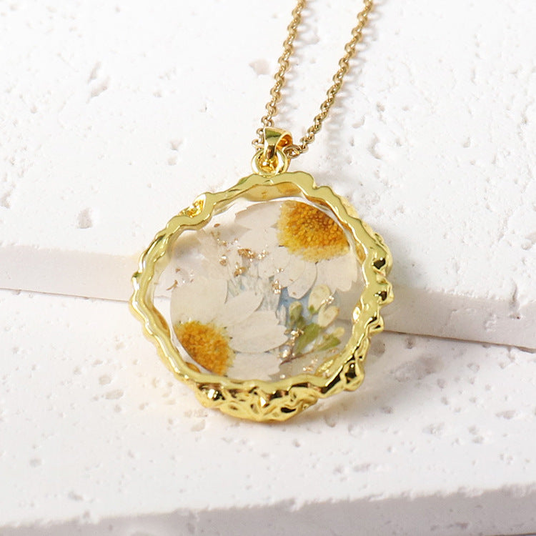 Flower Eternal Real Ornament Transparent Resin Pendants