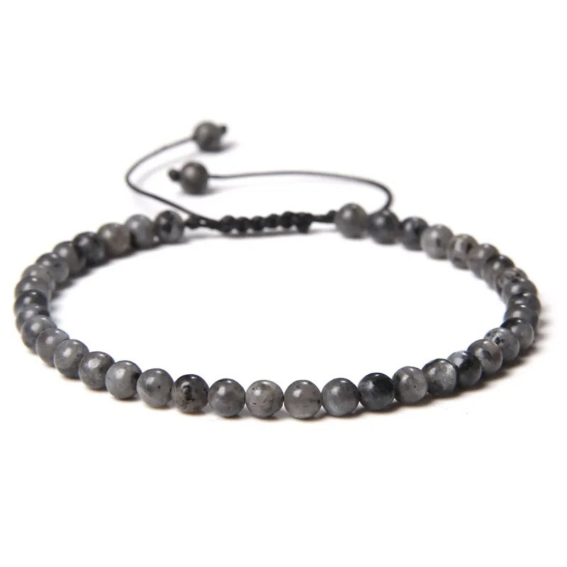 Agate Stone Braided Adjustable Gemstone Beads Bracelet