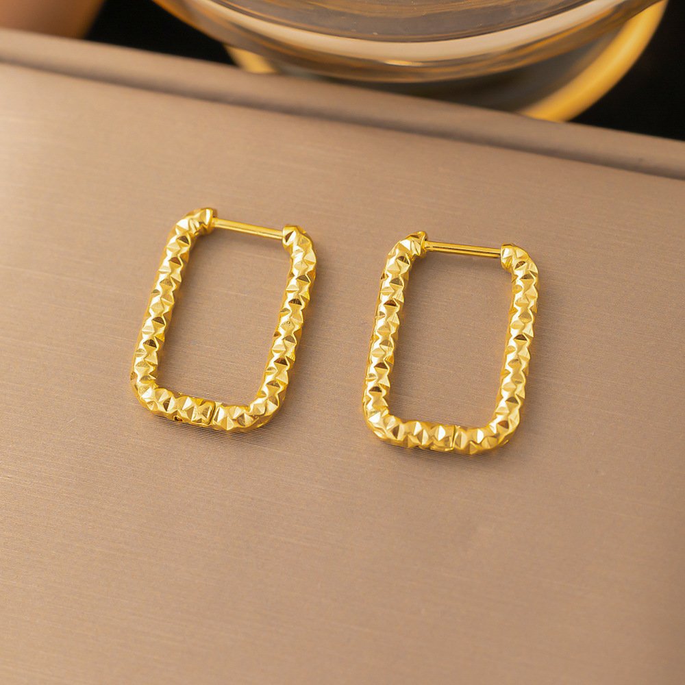 Clip Fashion Popular Knock Pattern Titanium Steel Ear Buckle