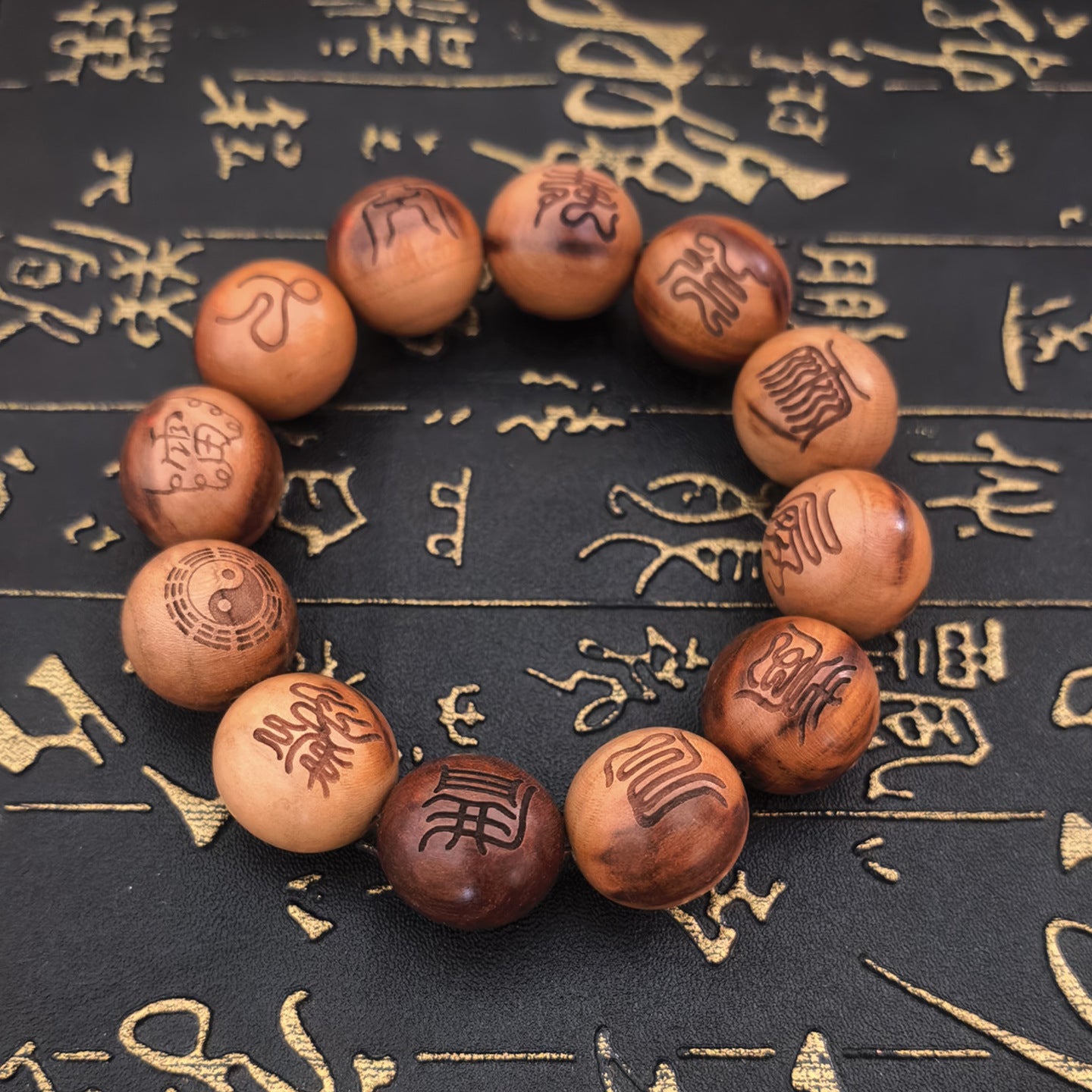 Thunder Wood Peach Nine Words Real Spade Cross Sky Sutra Bracelet