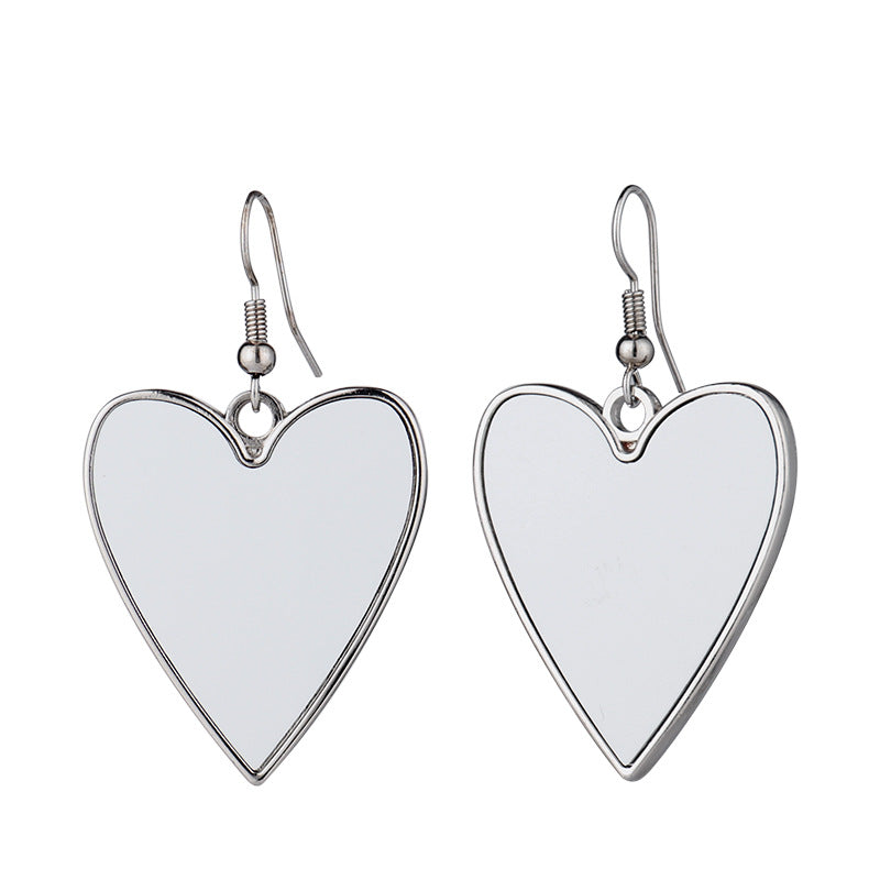 Heart-shaped Round Water Drop Triangle Square Blank Earrings
