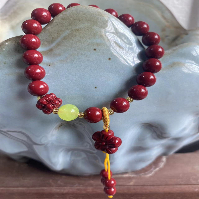 Binding Imitation Cinnabar National Style Grain Bracelet