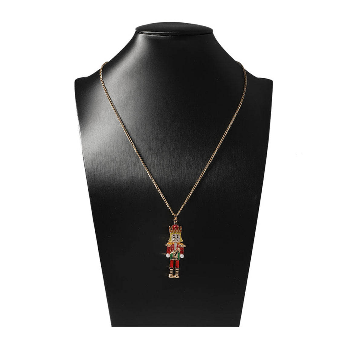 Cartoon Alloy Dripping Oil Inlaid Zircon Nutcracker Soldier Necklaces