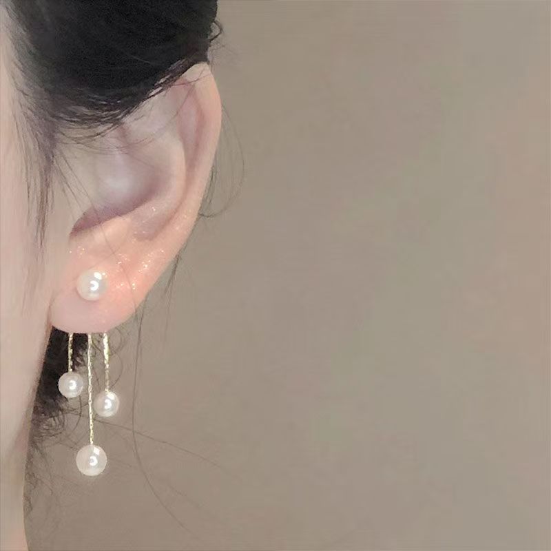Love Heart Tassel Ear High Class Elegant Eardrops Stud Earrings