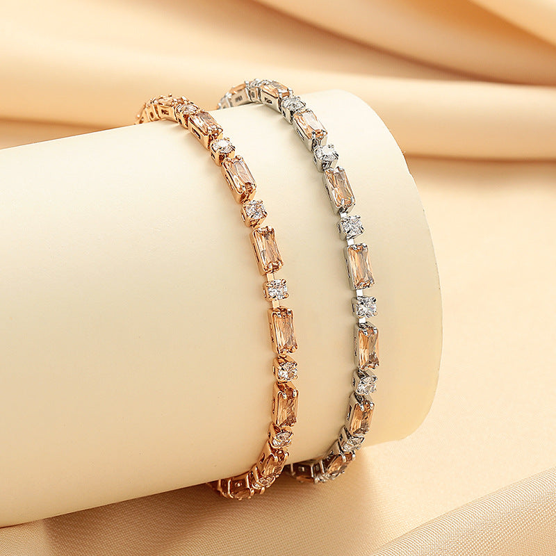 Women's White Yellow Zircon Versatile Light Luxury Bracelets