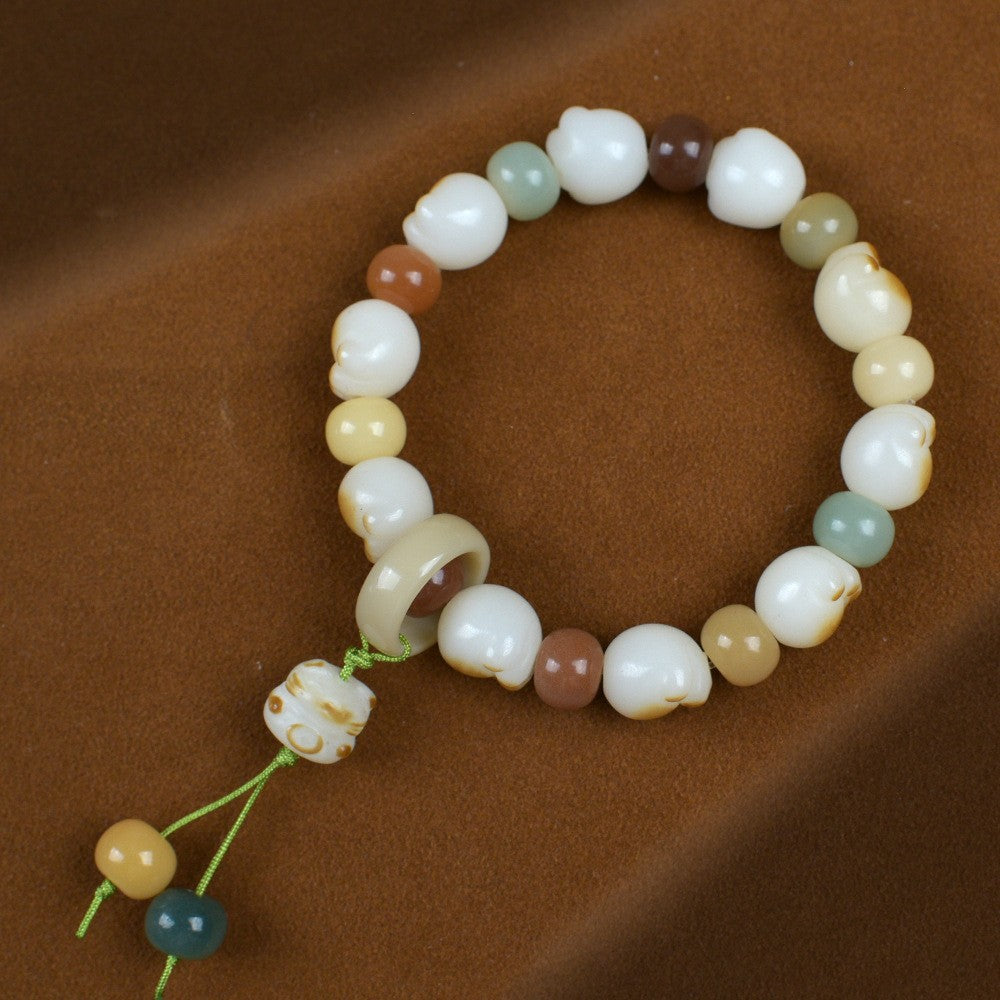 Men's Natural Bodhi Carving Cat's Paw Female Hand Toy Bracelet