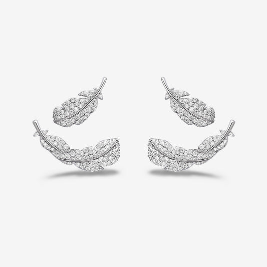 Li Suspension Feather Ear Graceful Elegant Light Earrings