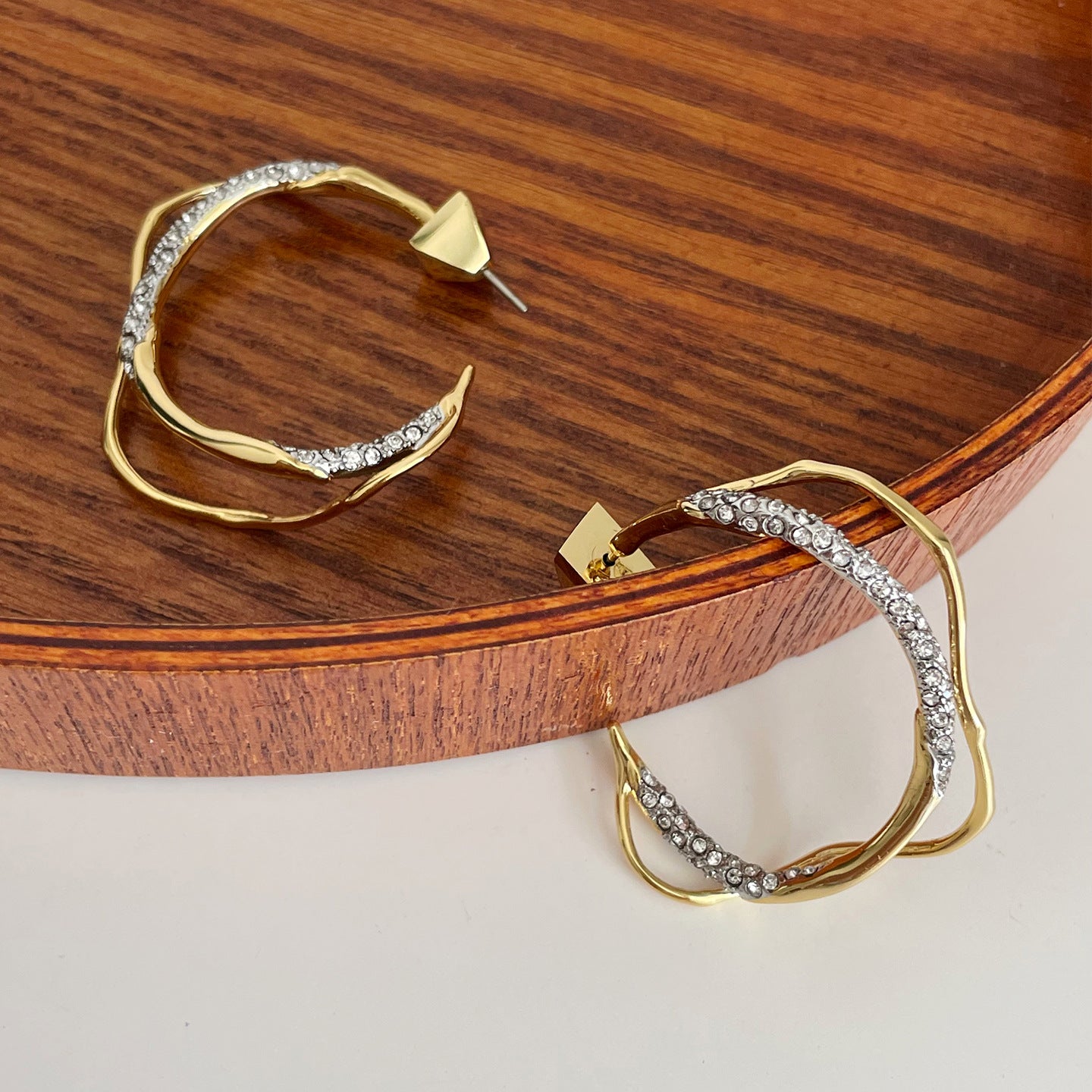 Women's Exaggerated Style Irregular Brass Gold-plated Design Earrings