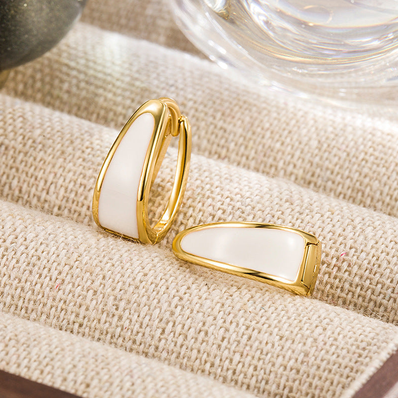 Dripping Curved Clip Circle French Style Ear Buckle