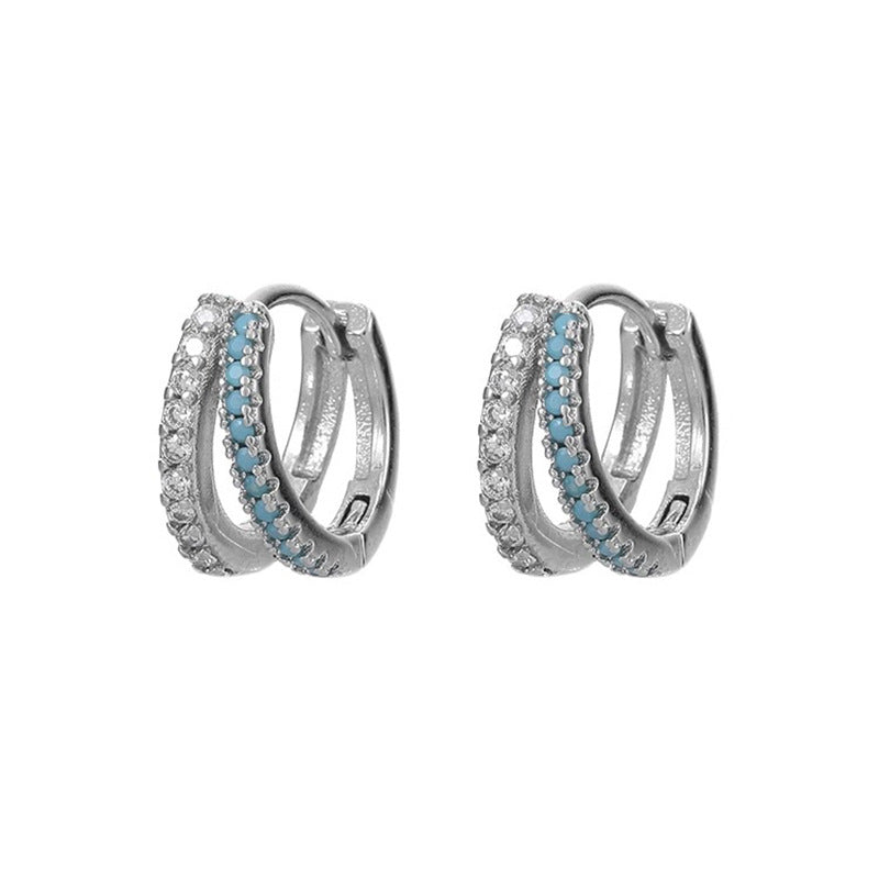 Women's Niche Geometric Lines Clip Simple Elegant Zircon Earrings