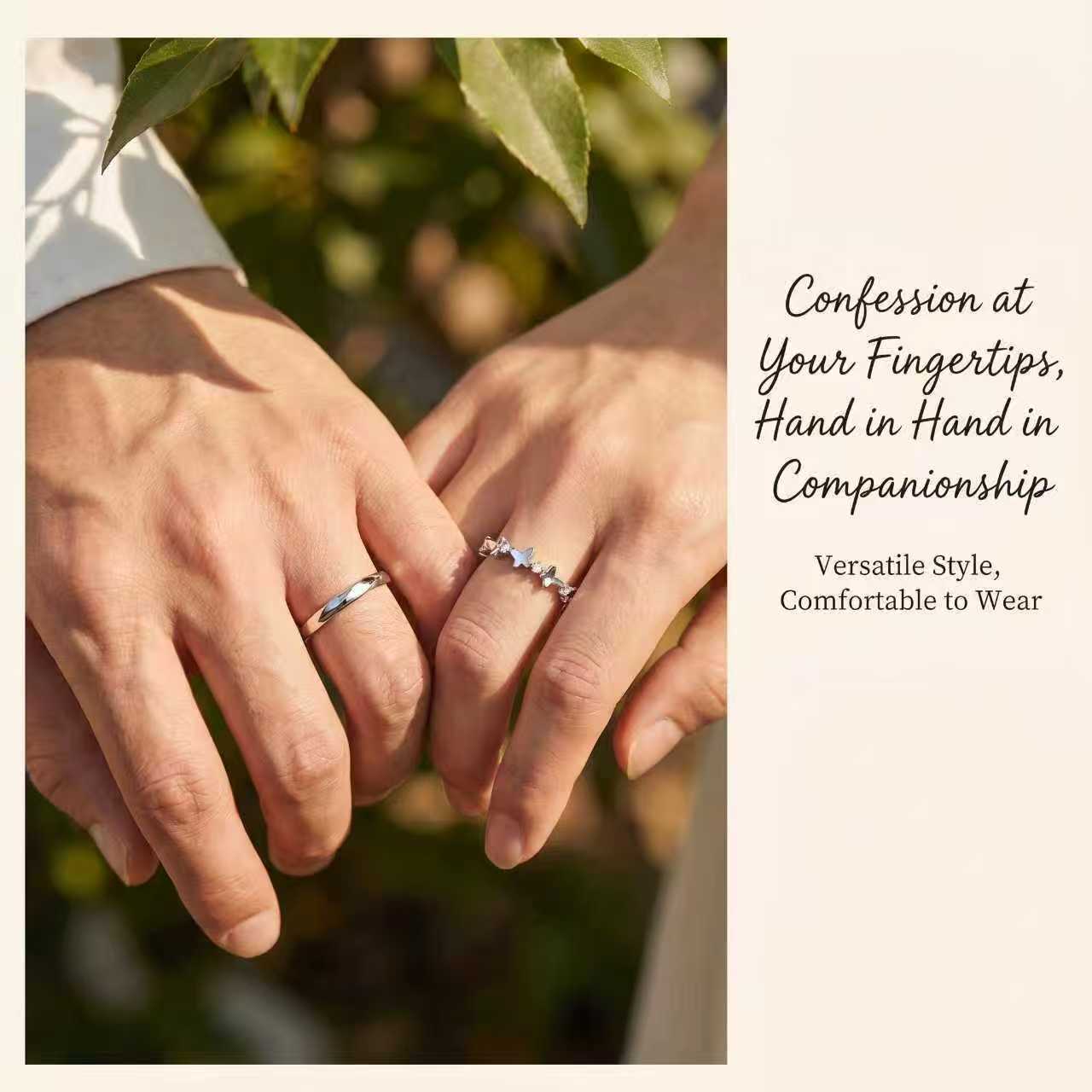 Environmental Protection Copper Butterfly Diamond Couple Design Mobius Rings